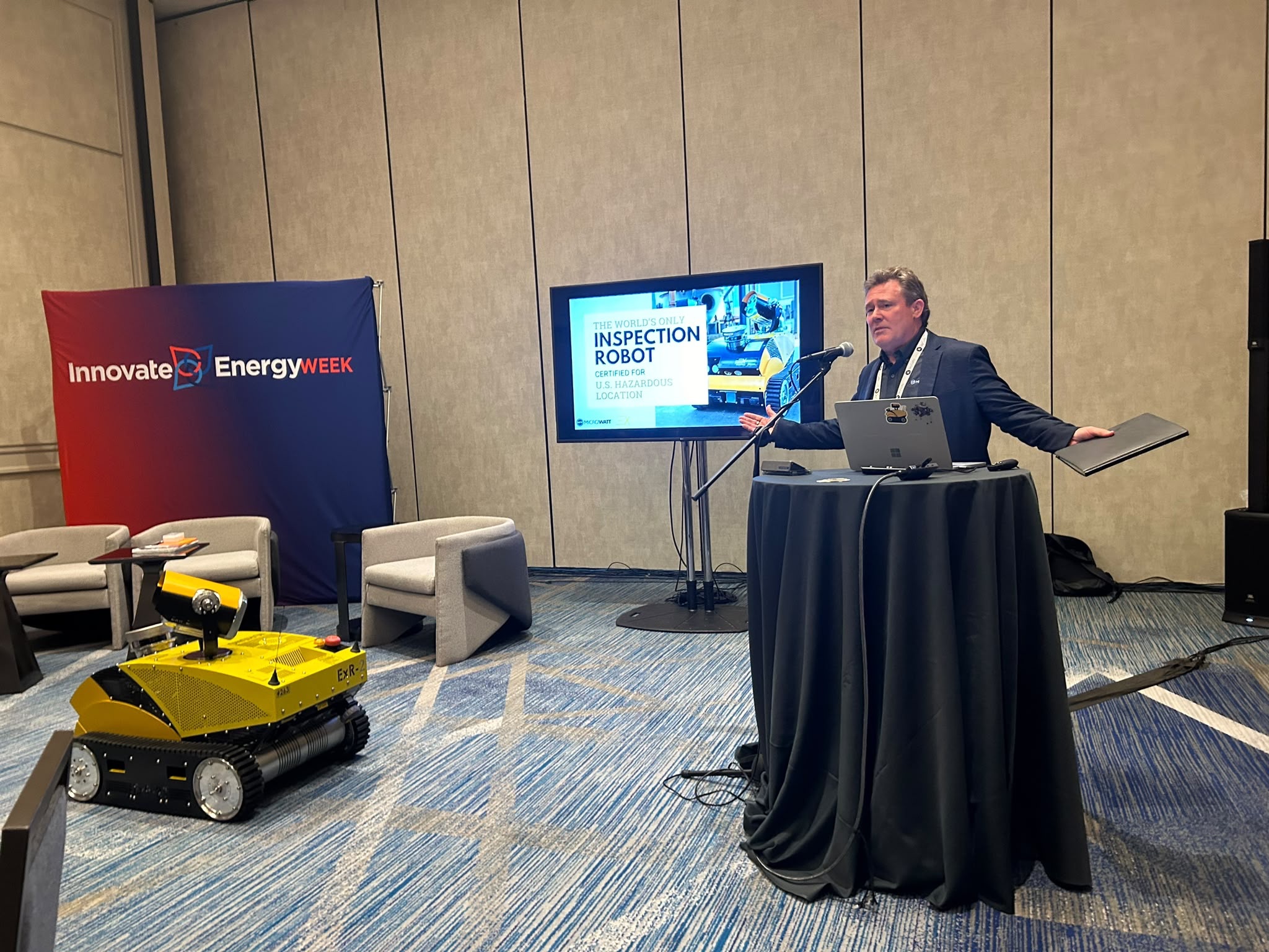 Discussion during the Houston launch reception